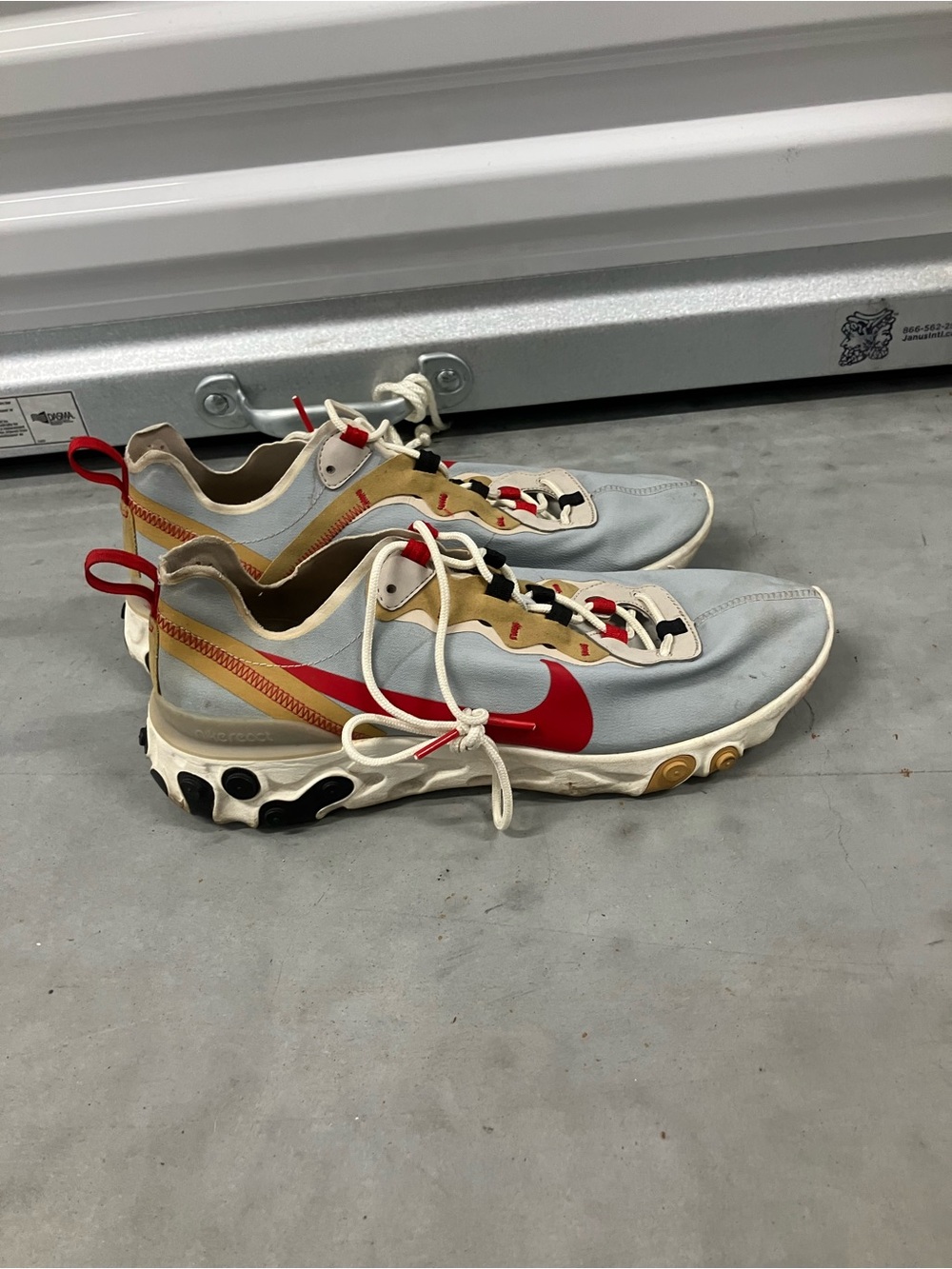 Nike React Element 55 Sneakers blue and gold